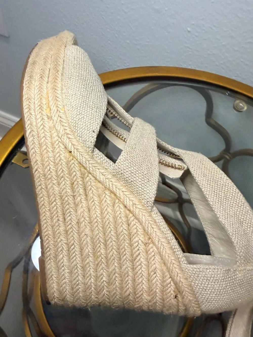 Michael Kors Damita Wedge Espadrilles in Natural Canvas Size 8
